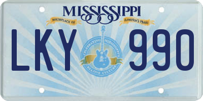 MS license plate LKY990