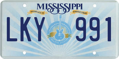MS license plate LKY991