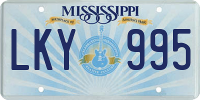 MS license plate LKY995