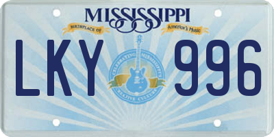 MS license plate LKY996
