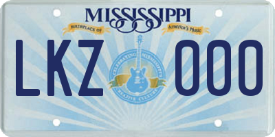 MS license plate LKZ000