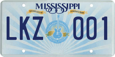 MS license plate LKZ001