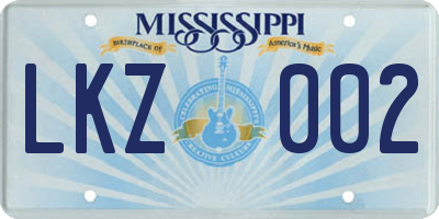 MS license plate LKZ002
