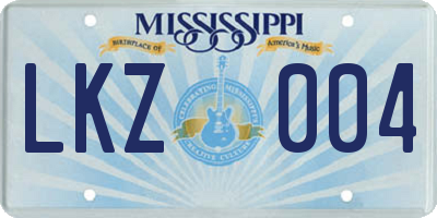 MS license plate LKZ004