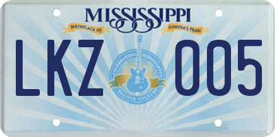 MS license plate LKZ005