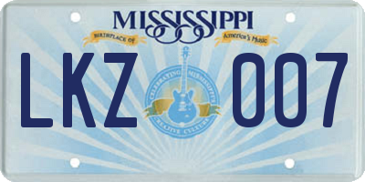 MS license plate LKZ007