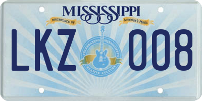 MS license plate LKZ008