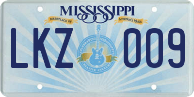 MS license plate LKZ009