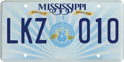 MS license plate LKZ010