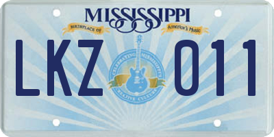 MS license plate LKZ011