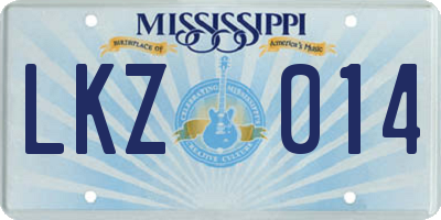 MS license plate LKZ014