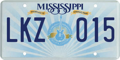 MS license plate LKZ015