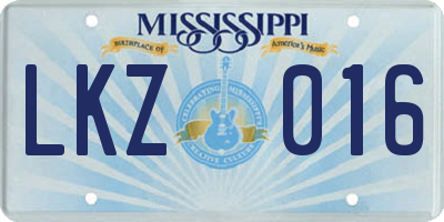 MS license plate LKZ016