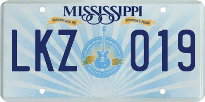 MS license plate LKZ019