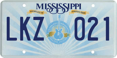 MS license plate LKZ021