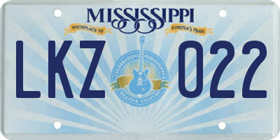 MS license plate LKZ022