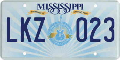 MS license plate LKZ023