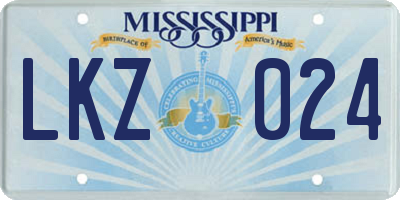 MS license plate LKZ024
