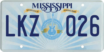MS license plate LKZ026