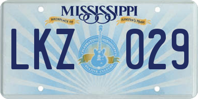 MS license plate LKZ029