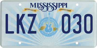 MS license plate LKZ030