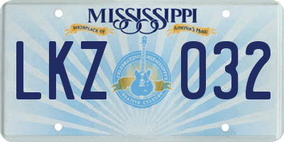 MS license plate LKZ032