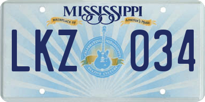 MS license plate LKZ034