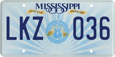 MS license plate LKZ036