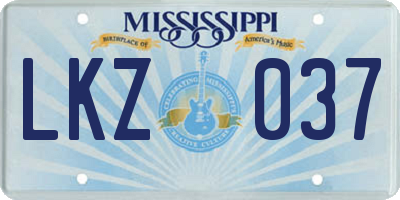 MS license plate LKZ037