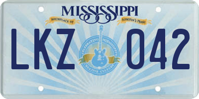 MS license plate LKZ042