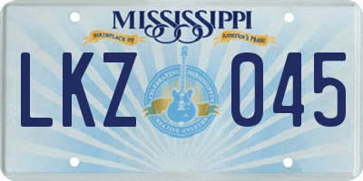MS license plate LKZ045