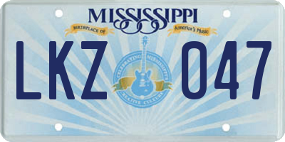 MS license plate LKZ047