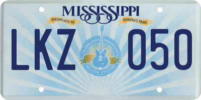 MS license plate LKZ050