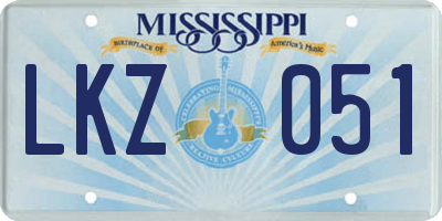 MS license plate LKZ051