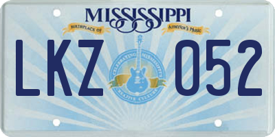 MS license plate LKZ052