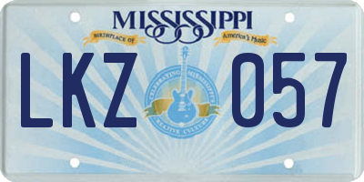 MS license plate LKZ057