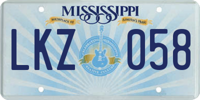 MS license plate LKZ058