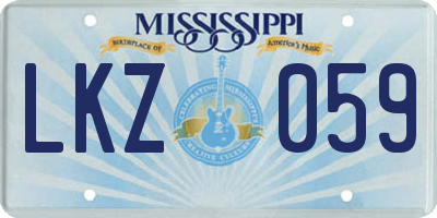 MS license plate LKZ059