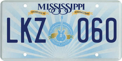 MS license plate LKZ060