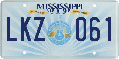 MS license plate LKZ061