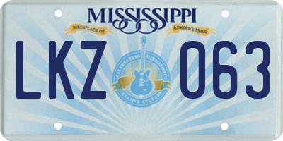 MS license plate LKZ063