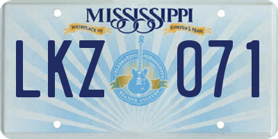 MS license plate LKZ071
