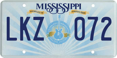 MS license plate LKZ072