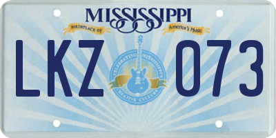 MS license plate LKZ073