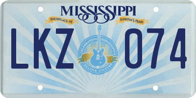 MS license plate LKZ074
