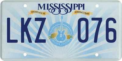 MS license plate LKZ076