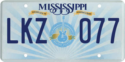 MS license plate LKZ077