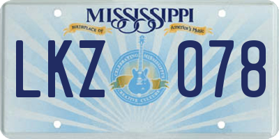 MS license plate LKZ078
