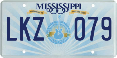 MS license plate LKZ079