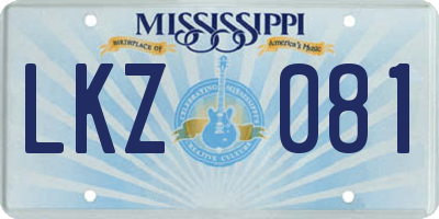 MS license plate LKZ081